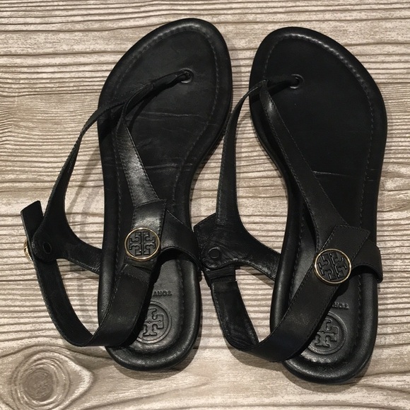 Tory Burch Black Mini Travel Sandals 9 1/2 - Picture 7 of 13